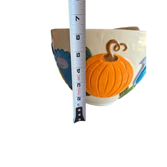 Colorful Ceramic Bowl With 3D Fruit & Floral Design - Picture 4 of 13